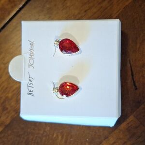 Betsey Johnson red Christmas ornament earrings